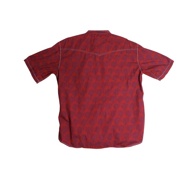 Larry Mahan Short Sleeve Pearl Snap Red Paisley Western Cowboy Shirt Mens Large - Picture 3 of 5